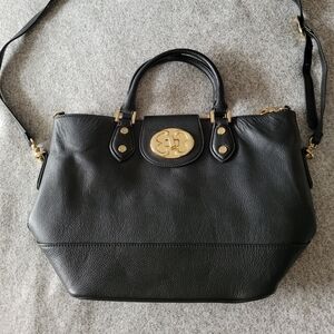 Emma Fox black leather satchel